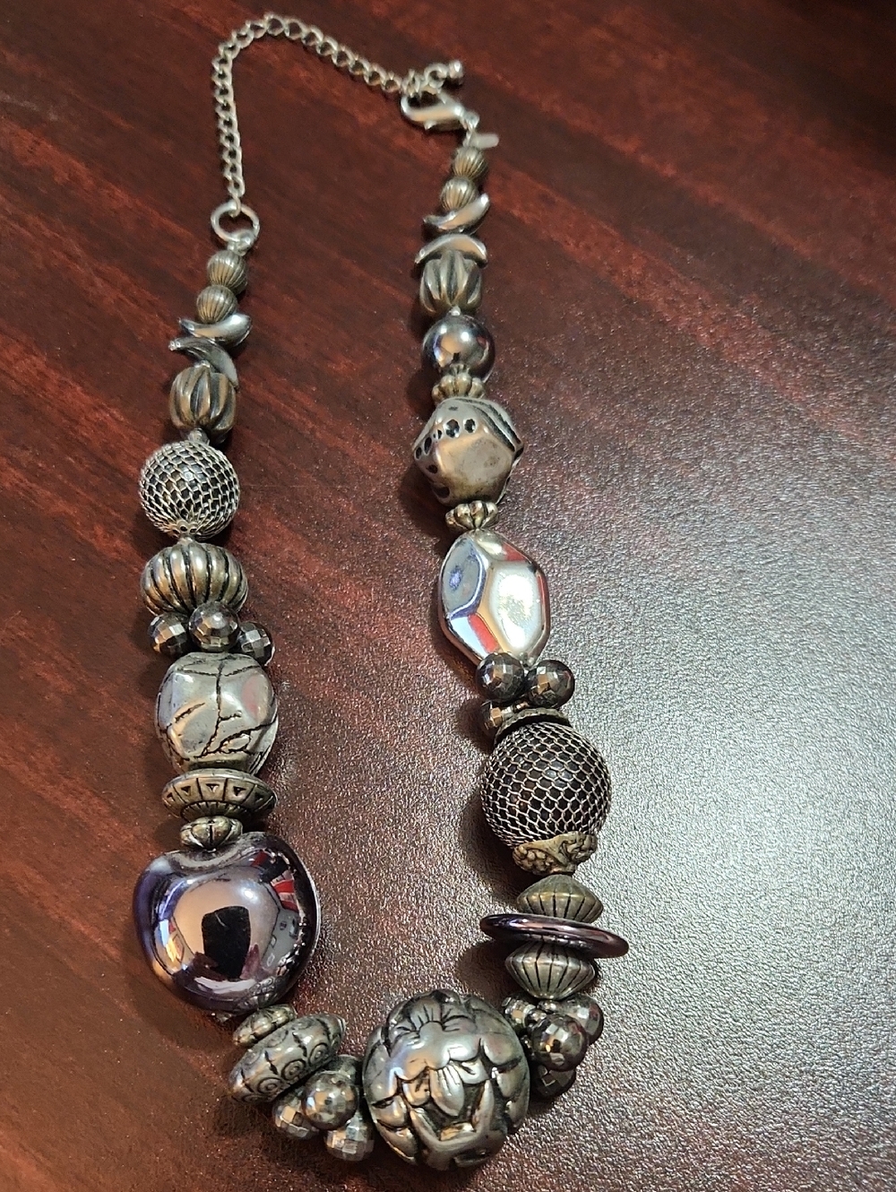Premier Designs Silver-Tone Mixed Bead Necklace
